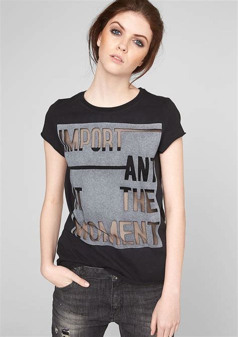 Buy T Shirt With Sheer Lettering Soliver Shop Street Style Womens