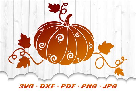 Fancy Fall Pumpkin Svg Dxf Cut Files 784093 Illustrations Design