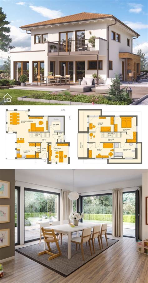 Small Villa House Plans Modern Contemporary European Style Architecture