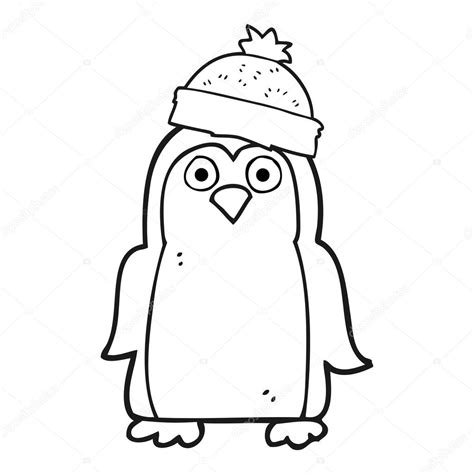 La imagen vectorial fuego de dibujos animados en blanco y negro. Imágenes: pinguinos blanco y negro | Pingüino de dibujos ...