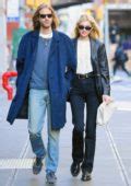 Elsa Hosk Looks Stylish In A Black Leather Jacket While Out For A