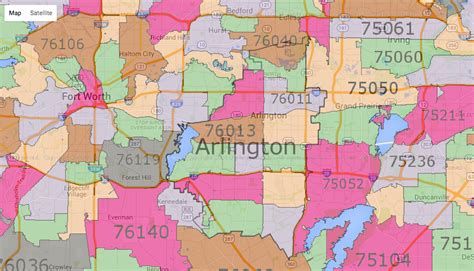 Arlington Texas Zip Code Map Map Vector