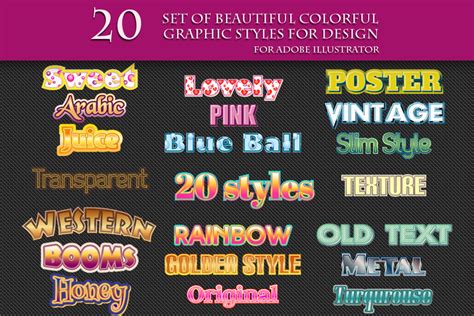 200 Graphic Styles For Adobe Illustrator On Behance