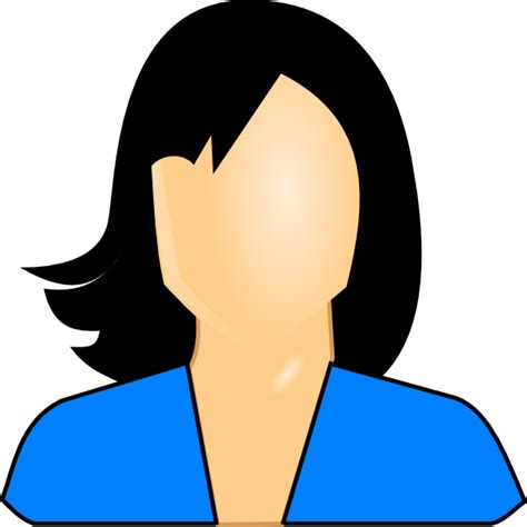 Female User Icon Bright Blue Clip Art At Vector Clip Art