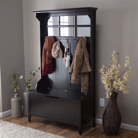 Hall Tree With Storage Bench And Mirror Mirorc