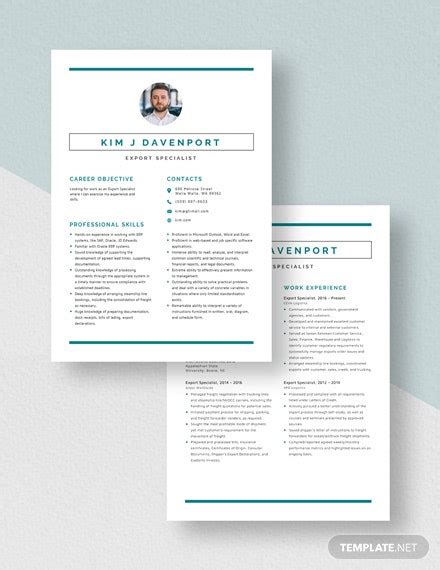 Inventory specialist job description resume elegant. Export Specialist Resume/CV Template - Word (DOC) | Apple (MAC) Pages