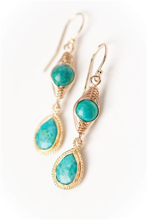 Anne Vaughan Designs Sorbet Turquoise Herringbone Dangle Earrings