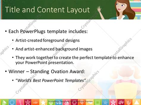 Powerpoint Template Teacher And Three Pupils In Classroom With Board