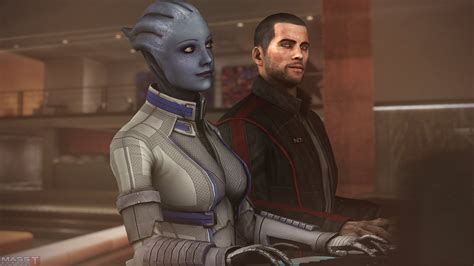 Two Game Characters Digital Wallpaper Mass Effect Liara Tsoni