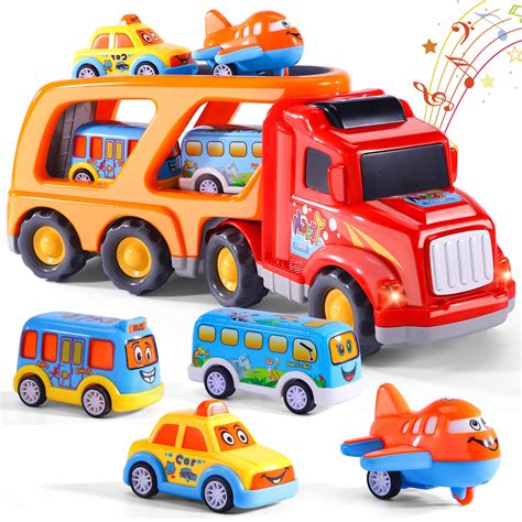 Buy Car Toys For Toddlers Boys 5 In 1 Carrier Truck Transport Vehicles