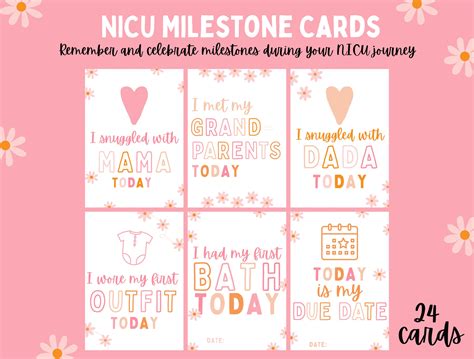 Nicu Milestone Cards Nicu Photo Prop Cards Nicu Crib Cards Etsy