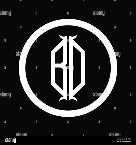 Db Logo Monogram Letter With Hexagon Horn Shape Design Template Stock