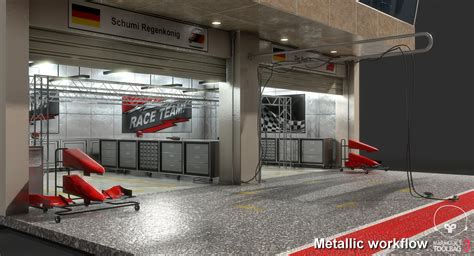 Race Track Pit Lane Garage 3d Model 179 3ds Dxf Fbx Max Obj