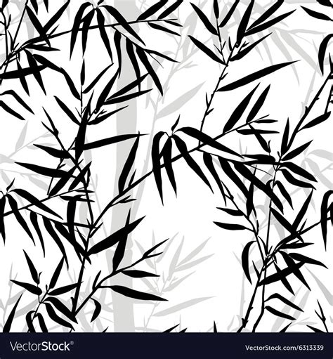 Bamboo Leaf Background Floral Seamless Texture Vector Image