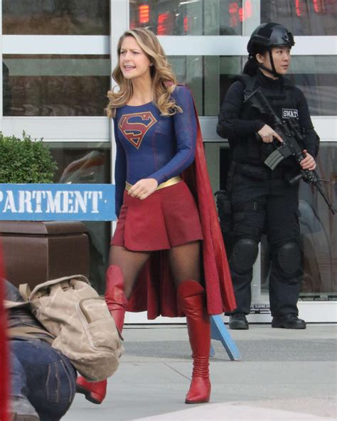 Melissa Benoist Filming Scenes For Supergirl In Vancouver GotCeleb