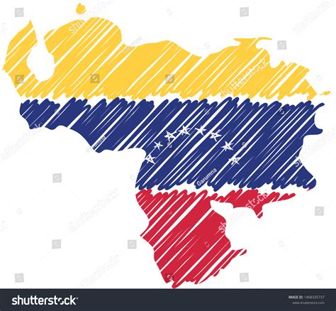 Venezuela Map Hand Drawn Sketch Vector Stock Vector Royalty Free