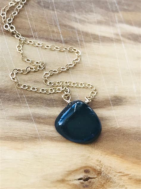 Pietersite Necklace Blue Stone Necklace Blue Gemstone Necklace Etsy