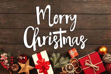 Free Merry Christmas Word Art PNG Overlays SVG Cut Files