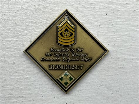 4th Infantry Division M Ironhorse 7 Csm Challenge Coin Command Sergeant