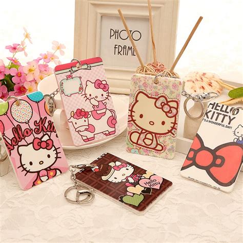 Is a japanese company that designs, licenses and produces products focusing on the kawaii segment of japanese popular c. Cartoon Hello Kitty Cute Bank Credit Id Card Holder Cover Women Travel Credit Card Pink Keyring ...