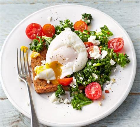 Kale Tomato And Poached Egg On Toast Recipe Bbc Good Food
