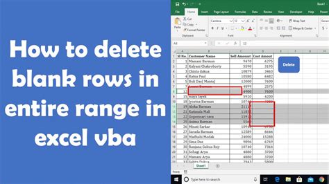 How To Delete Blank Row From Selected Range In Excel VBA Remove