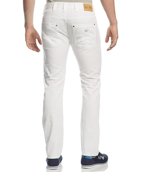 Lyst Armani Jeans White Slim Straight Jeans In White For Men