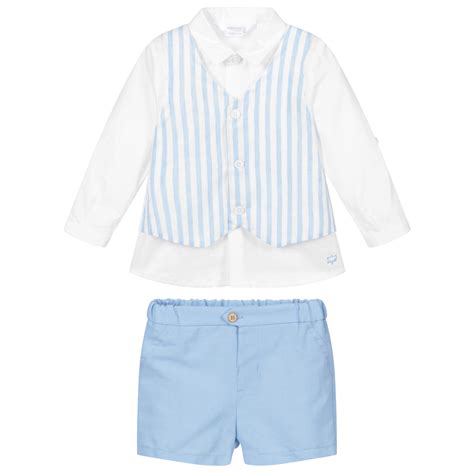 Mayoral White And Blue Shorts Set Childrensalon Outlet