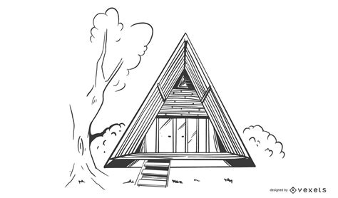 Bamboo Triangle House Building Design Vector Download
