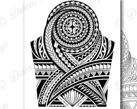 half sleeve polynesian tattoo wrap around shoulder to elbow etsy polynesian tattoo sleeve