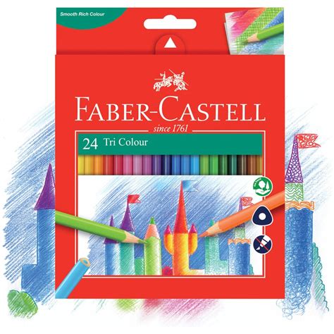 Faber Castell Tri Colour Pencils 24 Pack Big W
