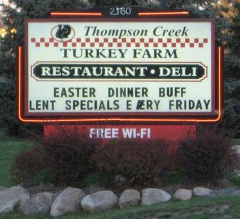 Restaurants near flint creek water park: Thompson Creek Turkey Farm, Flint - 2160 W Hill Rd - Menu ...