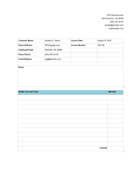 Downloadable Free Printable Service Invoice Template Maquinadeha