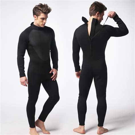 Men S Mm Neoprene Wetsuits Back Zipper Black Wet Suit Diving Wetsuit