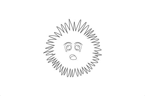 Animal Sea Urchins Cartoon Outline Gráfico Por Alpaart12 · Creative Fabrica
