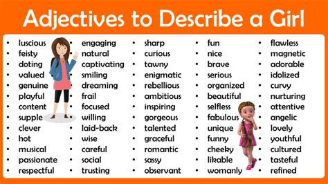 Adjectives To Describe A Girl Engdic