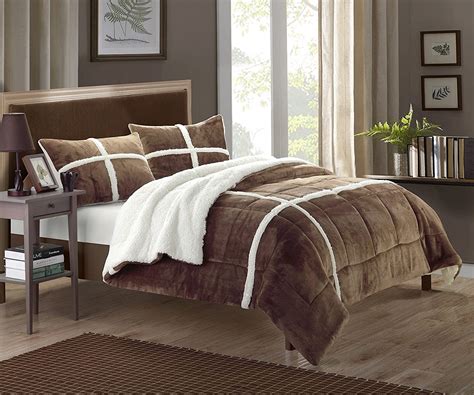 The brown comforter will keep the room mostly neutral, while the red curtains and a few other red accents add a pop of color. 19 Brown & Black Bedding Sets Winter Sale - Ease Bedding ...