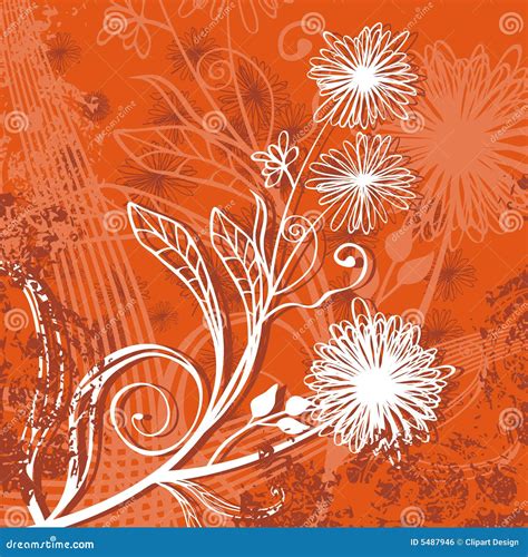 Floral Grunge Background Stock Vector Illustration Of Blot 5487946