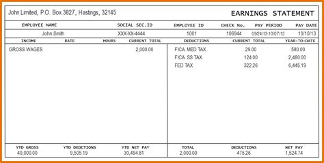 Free Pay Stub Template Microsoft Word Of Pay Stub Templates Word