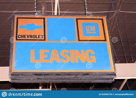 Vintage Chevrolet General Motors Leasing Sign Editorial Photo Image