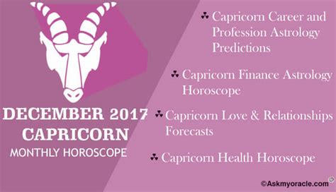 December 2017 Capricorn Monthly Horoscope Capricorn 2017 Astrology
