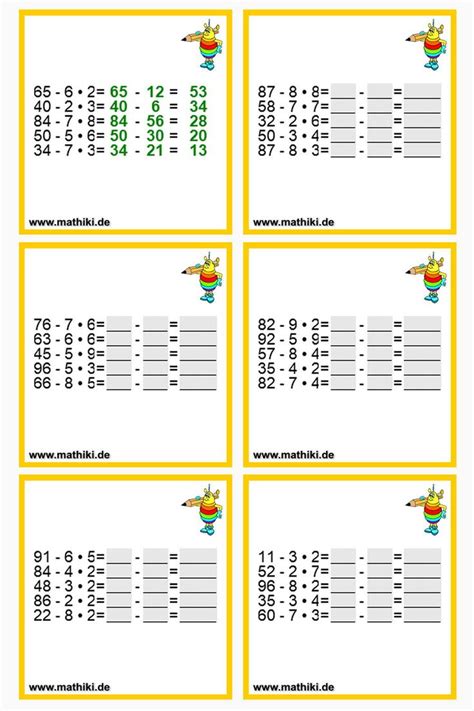 Das thema wird in unserem buch kaum behandelt, und so musste ich selbst ein wenig nachhelfen. Rechenregel Punkt vor Strich II (Klasse 4) - mathiki.de in 2020 | Matheaufgaben, Mathe, Grundschule