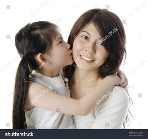Happy Asian Daughter Kissing Her Mother库存照片88486243 Shutterstock