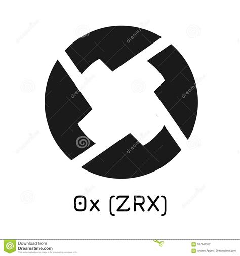0x ZRX. Vector Illustration Crypto Coin Icon On Stock ...