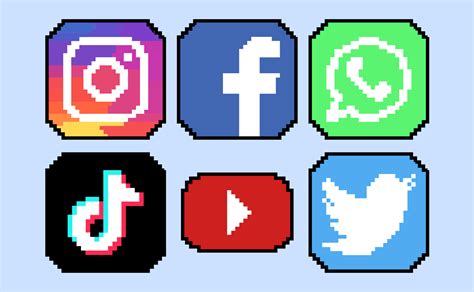 Social Media Icons Pixel Vector Art Icons And Graphics For Free Download