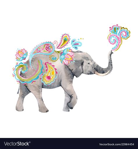 Watercolor Elephant Royalty Free Vector Image Vectorstock