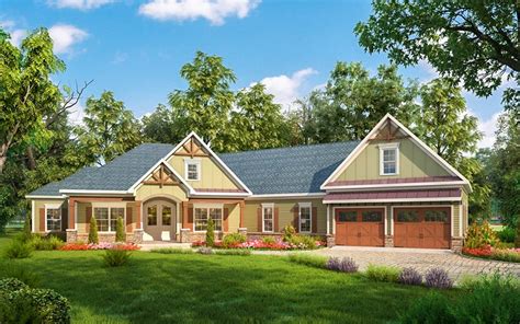 Craftsman House Plan With Angled Garage 36032dk Architectural