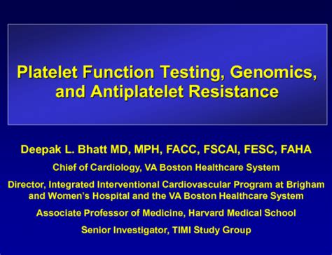 Platelet Function Testing Genomics And Antiplatelet Agent Resistance
