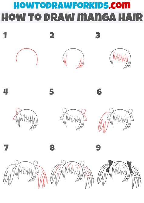 How To Draw Manga Hair Easy Drawing Tutorial For Kids