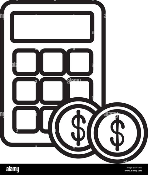 Calculator And Money Coins Over White Background Vector Illustration